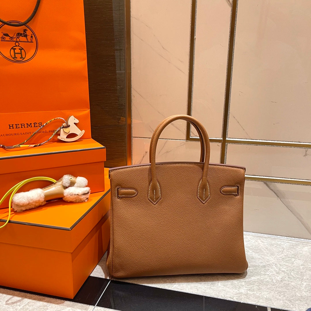 HERMES BIRKIN 30CM GOLD TOGO LEATHER GOLD HARDWARE