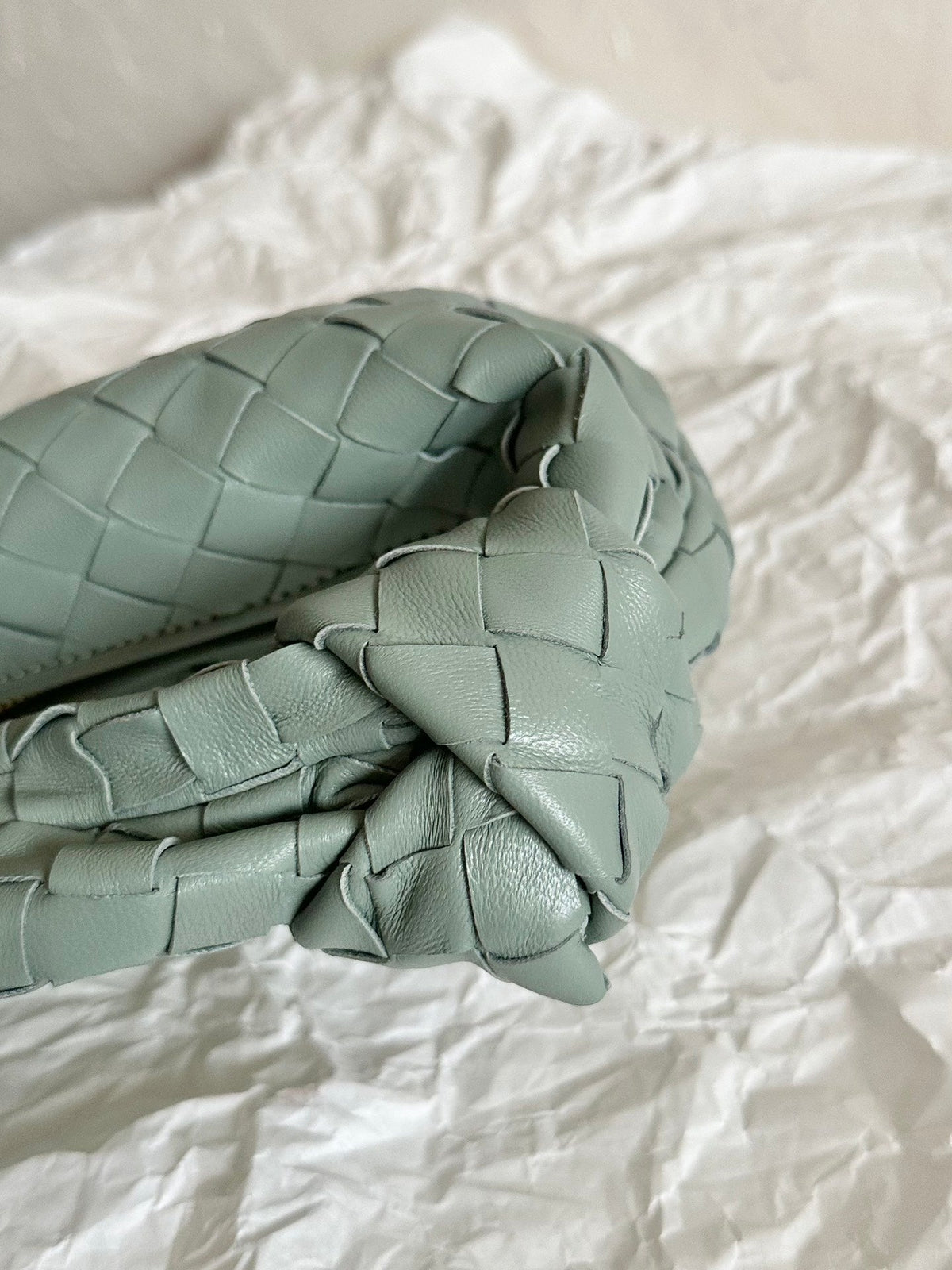 BOTTEGA VENETA MINI JODIE 28CM GREY LAMBSKIN LEATHER