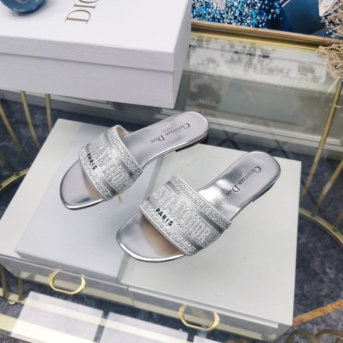 DIOR CD Mule Dway Slide 10mm Multi-motifs Style 24