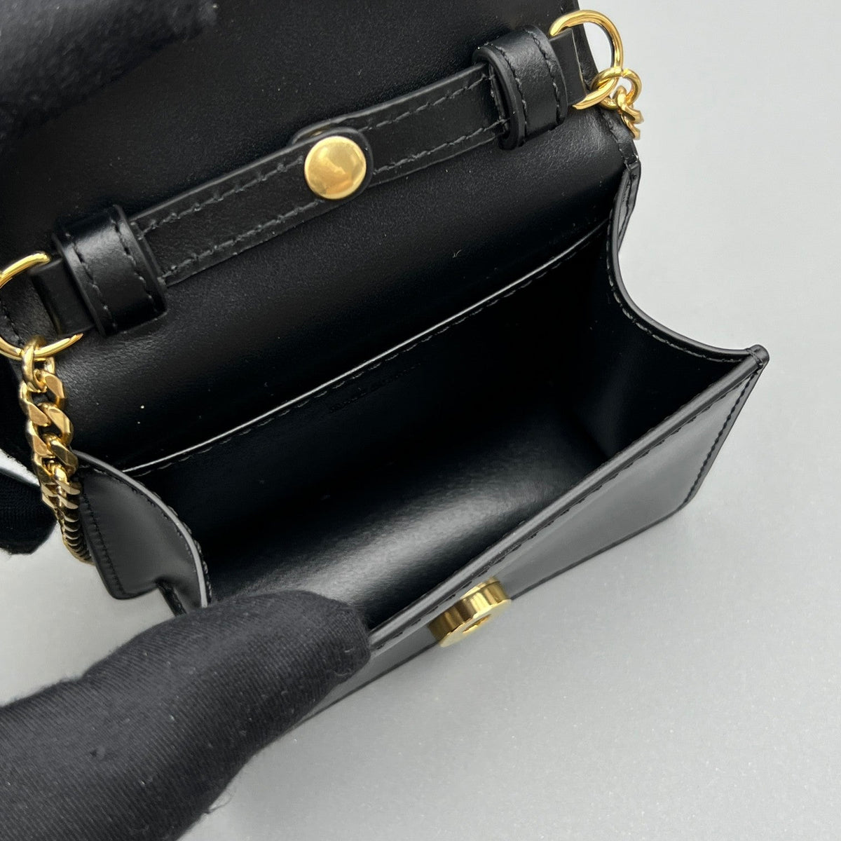 CELINE CUIR TRIPHOME 11 BLACK CALFSKIN