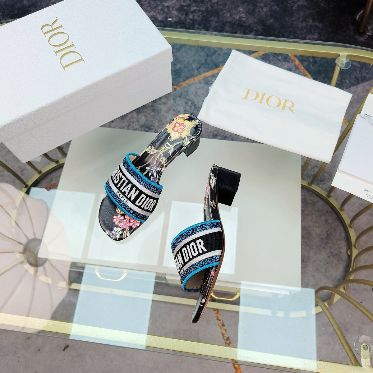 DIOR CD Mule Dway Heeled Slide 45mm Style 1