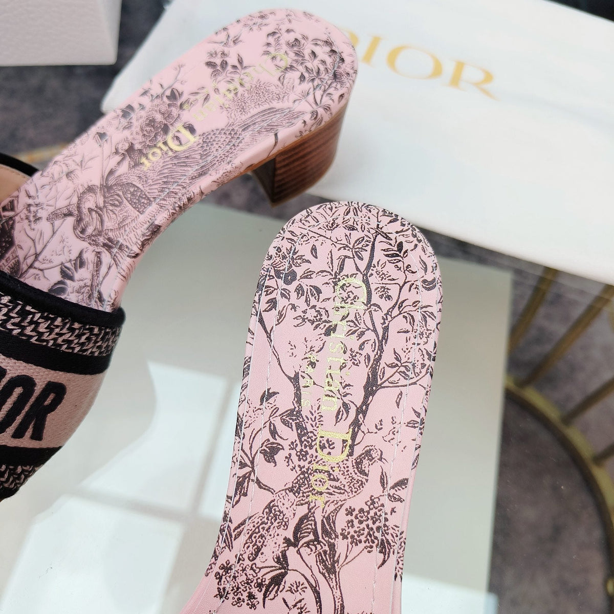 DIOR CD Mule Dway Heeled Slide 45mm Style 12