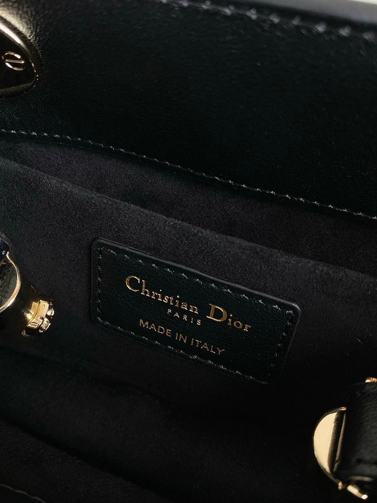 DIOR MINI LADY 19 BAG IN BLACK LAMBSKIN