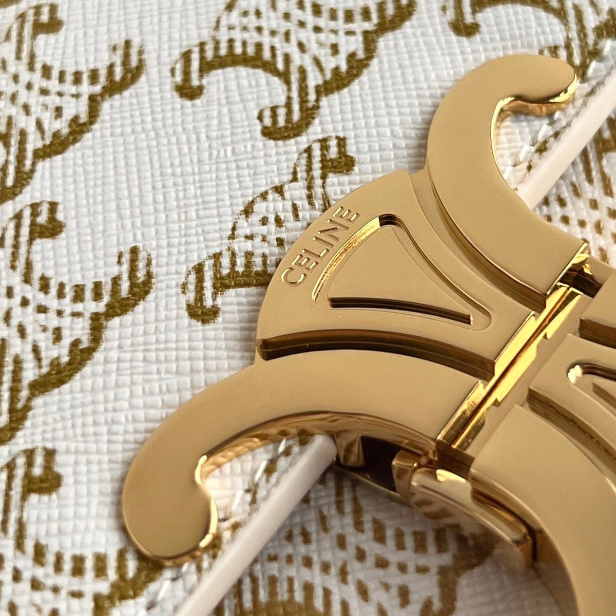 CELINE TRIOMPHE 20 WHITE PATTERN CALFSKIN
