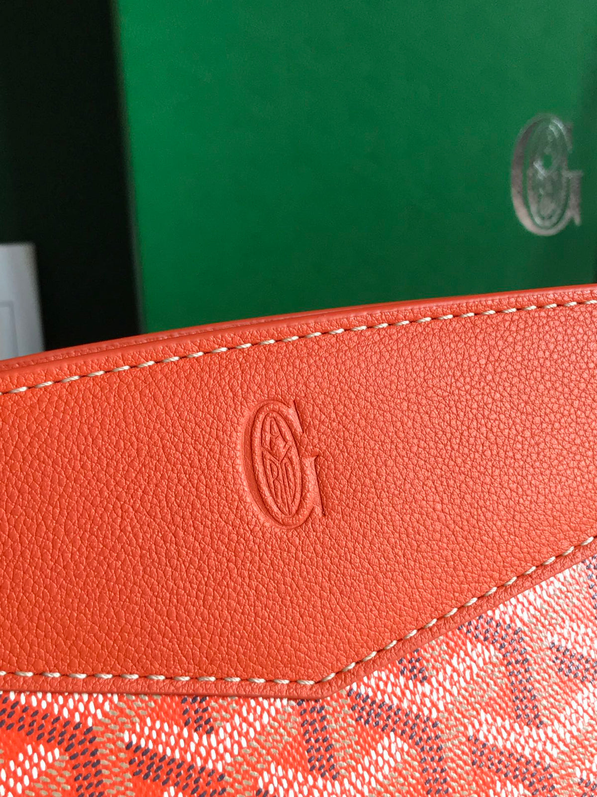 ROUETTE STRUCTURÉ MINI BAG 21 IN ORANGE GOYARDINE CANVAS AND CALFSKIN