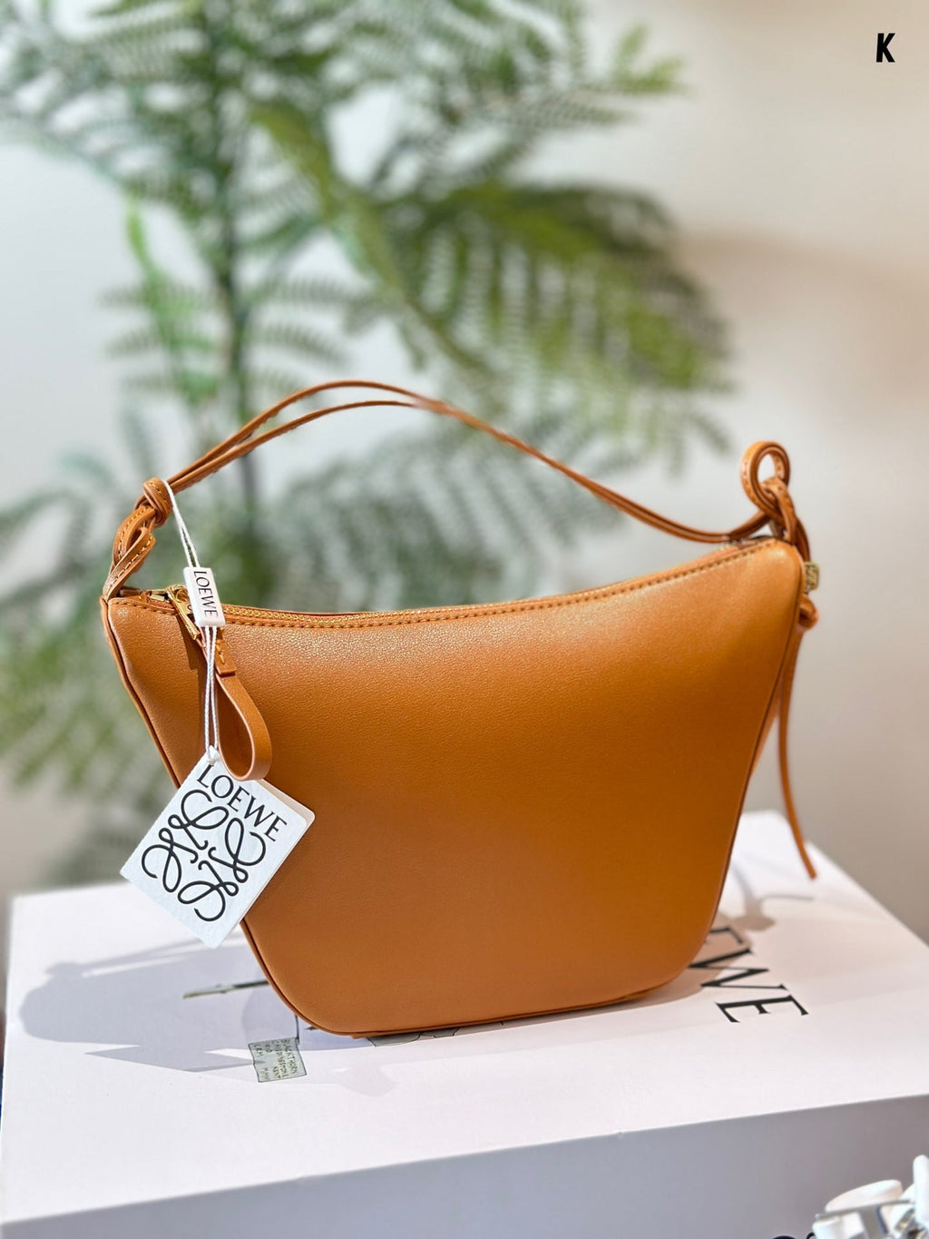 LOE LUNA HOBO 27 BAG IN WARM DESSERT CALFSKIN