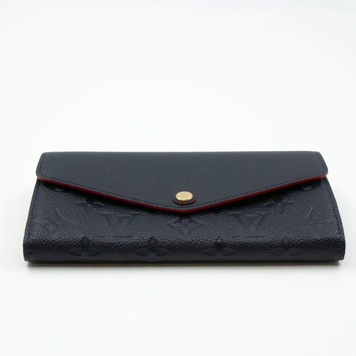 LOUIS VUITTON LV SARAH WALLET MONOGRAM EMPREINTE LEATHER 19CM BLACK RED