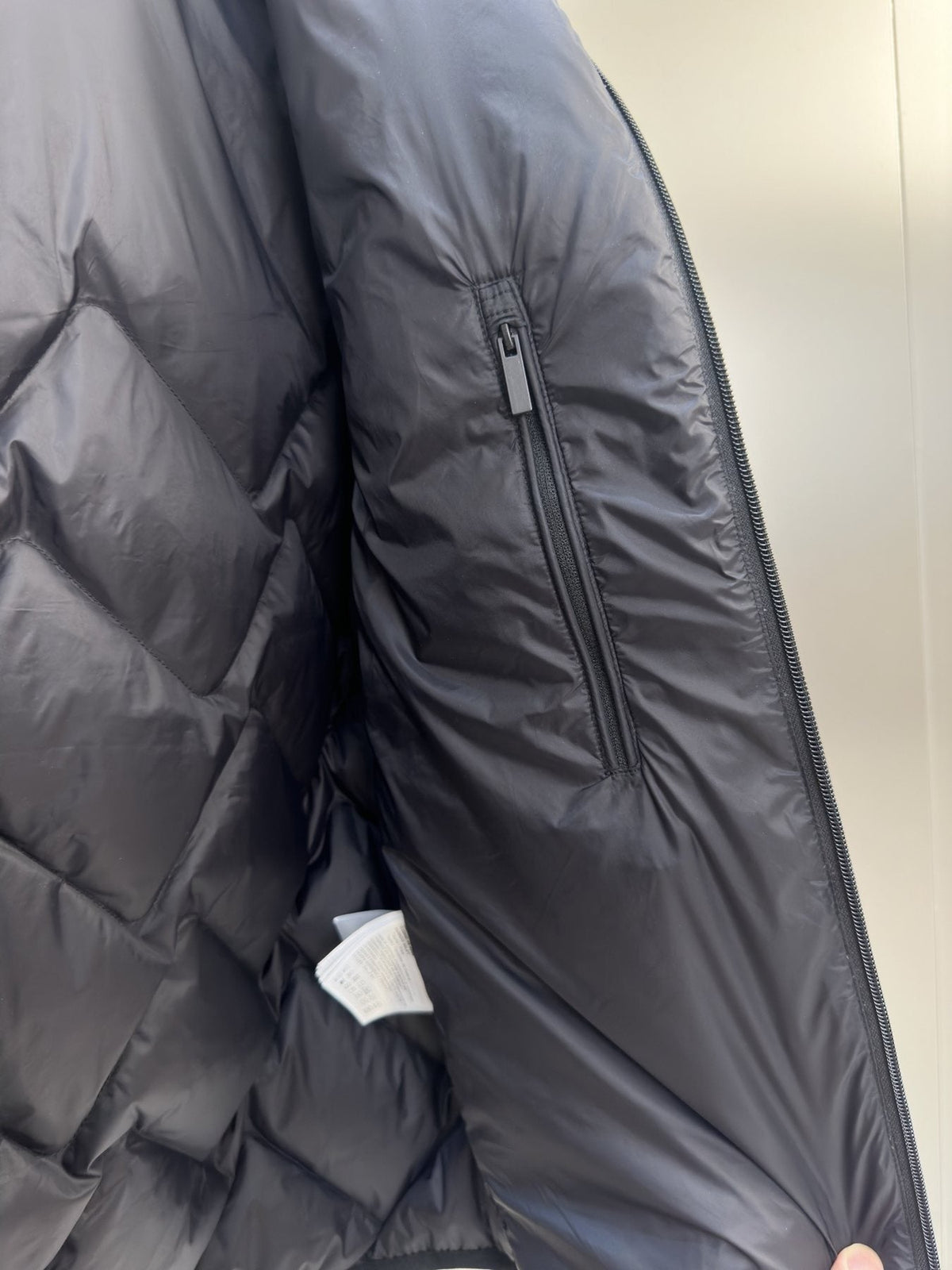 Moncler Chevron-Quilted Hooded Puffer Coat — fabric_closeup