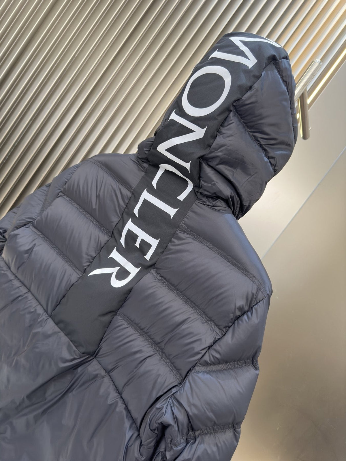 Moncler Hooded Reversible Puffer Coat — fabric_closeup