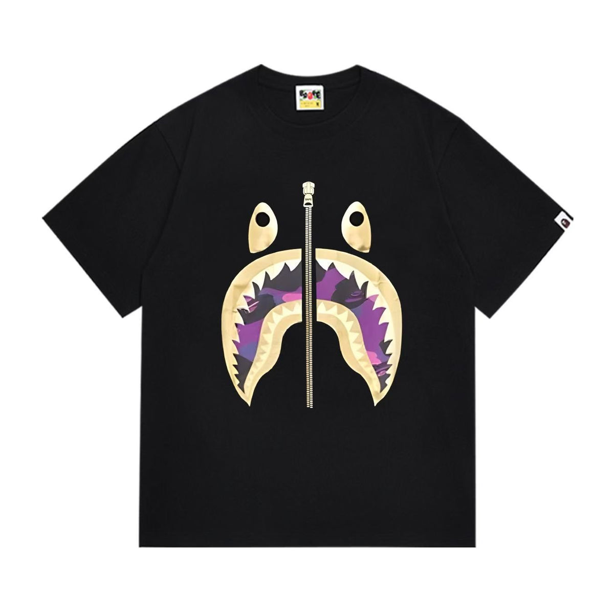 BAPE Shark Mouth Zipper Graphic T-Shirt — hero