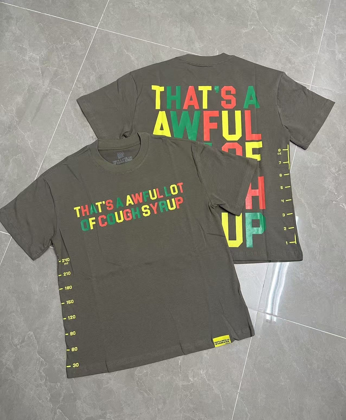 THAT'S A AWFUL LOT OF COUGH SYRUP Bottle Graphic T-Shirt — context