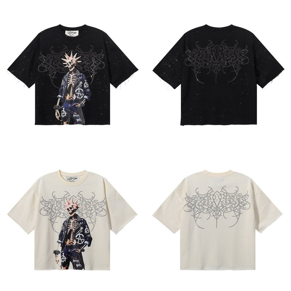 BKYS Revival Skeleton Rhinestone Graphic T-Shirt — comparison