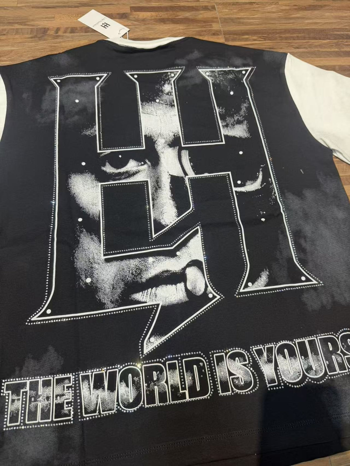 Life Hustlere Scarface-Inspired Raglan Graphic T-Shirt — detail