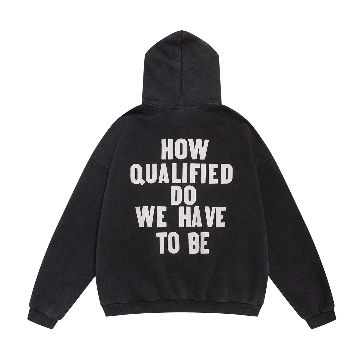 Fear of God Black Text Graphic Pullover Hoodie — back