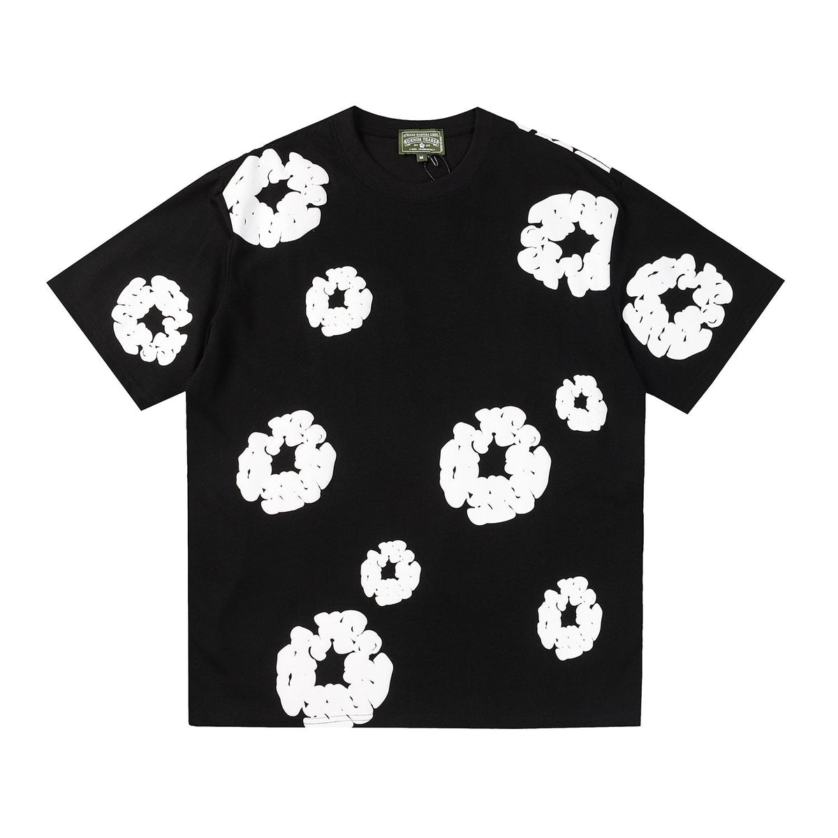 DENIM TEARS All-Over White Flower Print T-Shirt — front