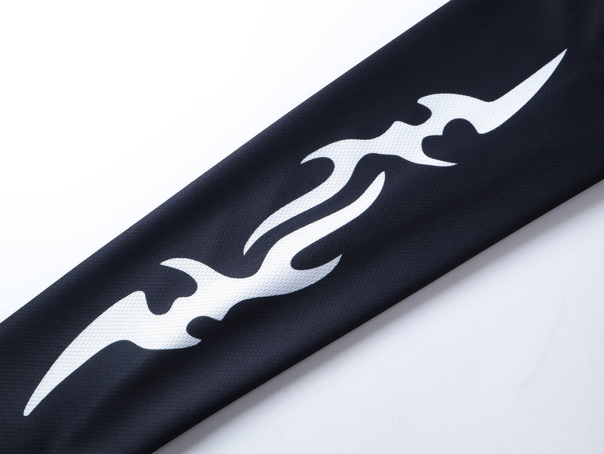 MIXED EMOTION V-Neck Jersey-Style Long-Sleeve T-Shirt — detail
