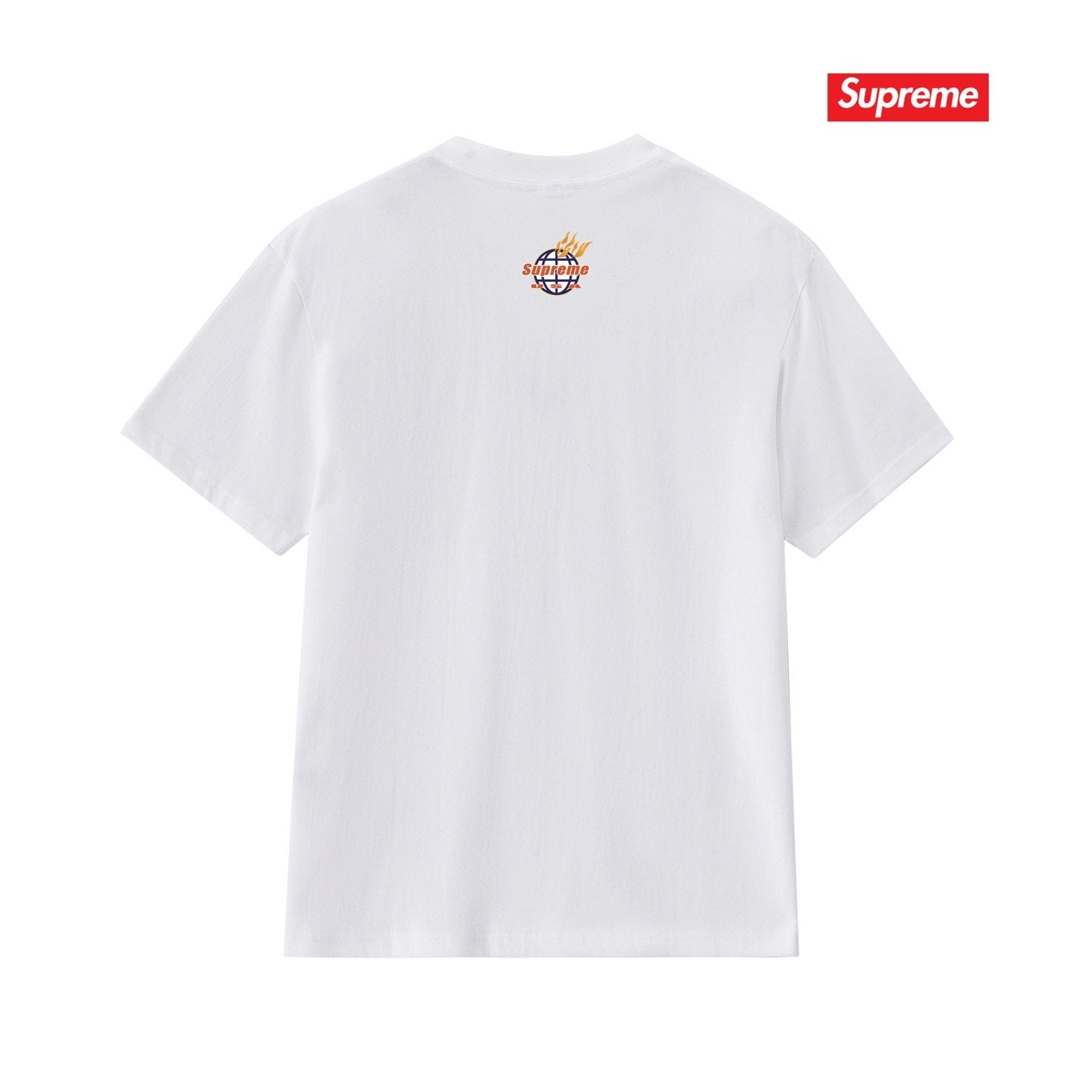 Supreme Flame Globe Graphic Short-Sleeve T-Shirt — back