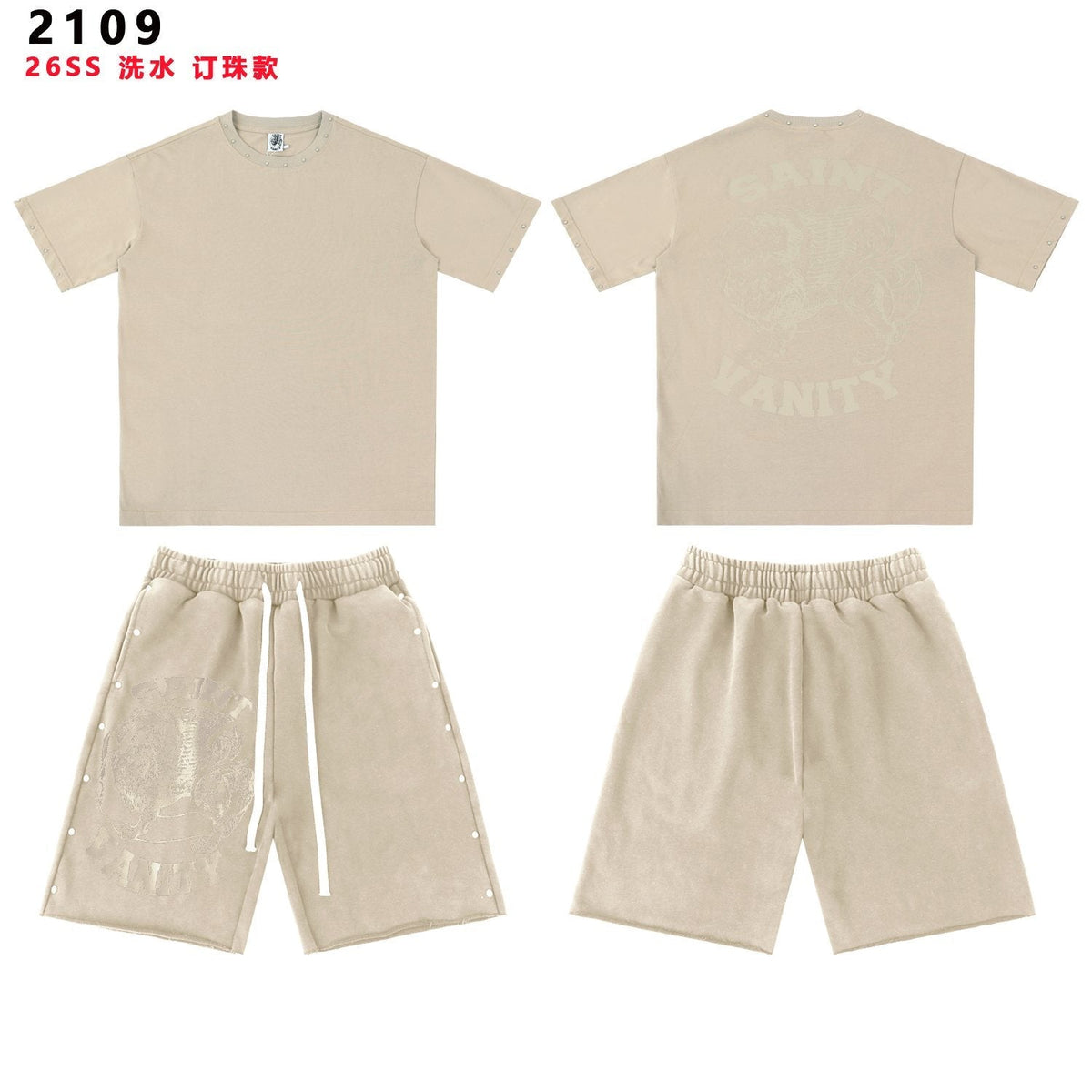 SAINT Vanity Lion Graphic Short-Sleeve Set — front