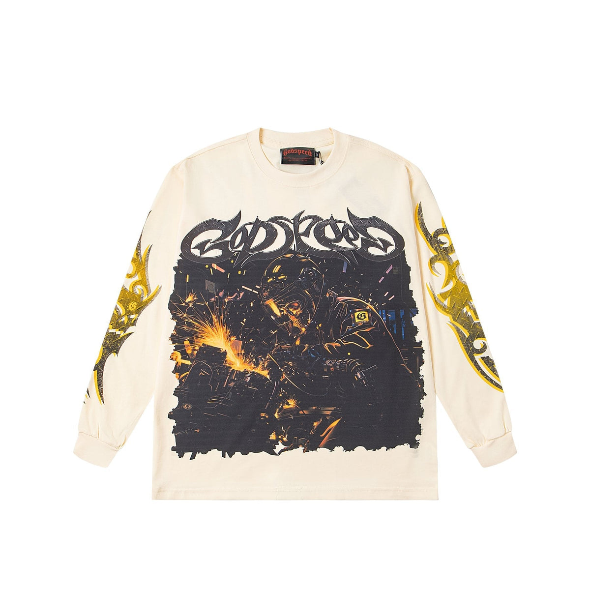 Godspeed White Graphic Long-Sleeve T-Shirt — front