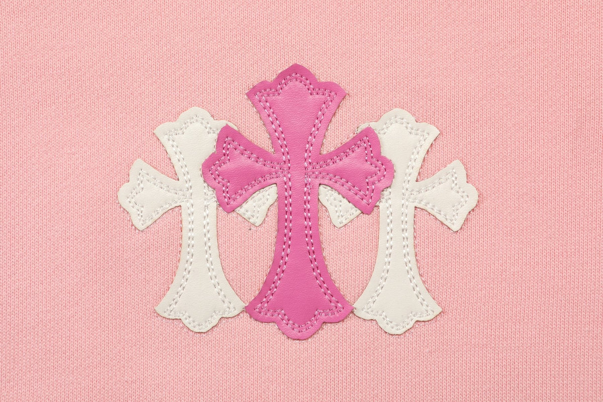 Chrome Hearts Pink Graphic Applique Crewneck Sweatshirt — detail