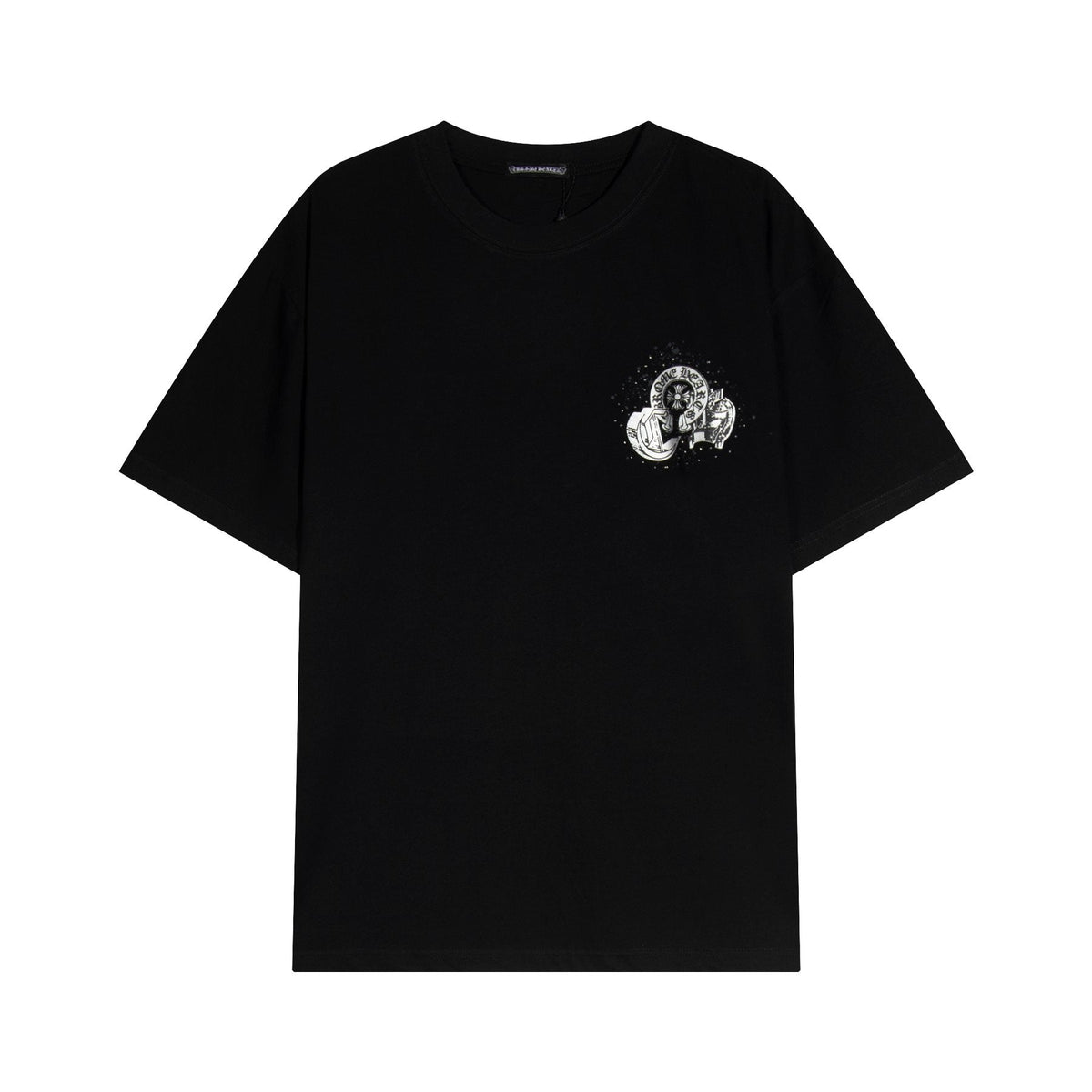 Chrome Hearts Splatter Rhinestone Graphic T-Shirt — front