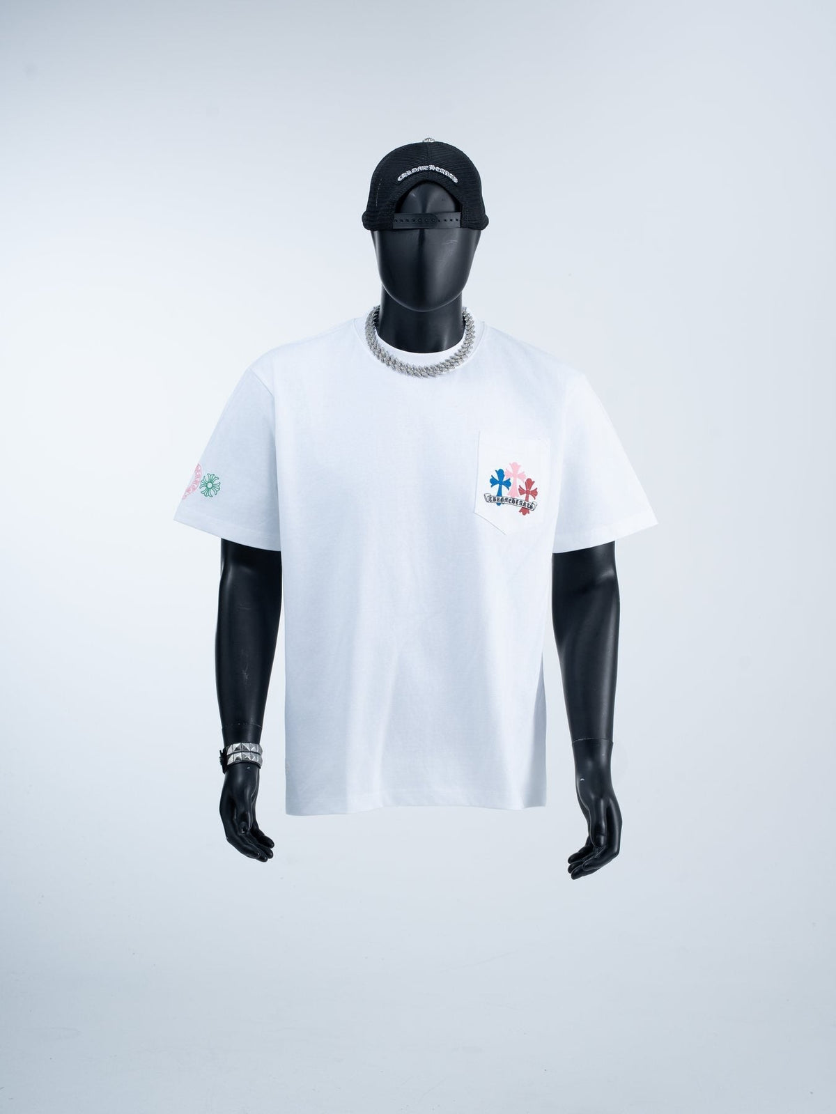 Chrome Hearts Sanskrit Rainbow Cross Graphic T-Shirt — front