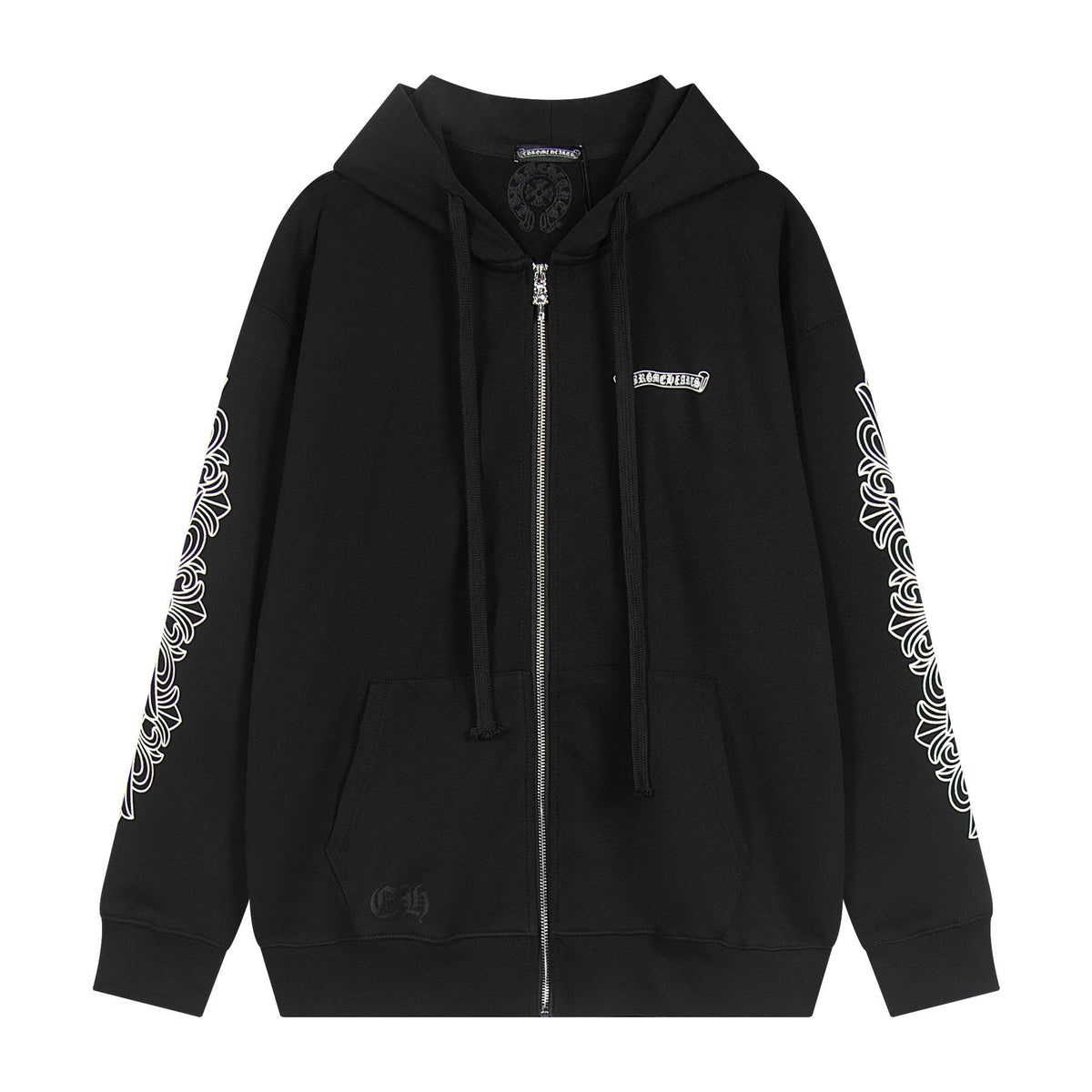 Chrome Hearts Horseshoe Cross Graphic Zip Hoodie — front