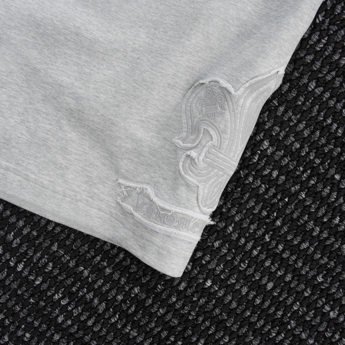 Chrome Hearts Tonal Sanskrit Cross Embroidered Shorts — detail