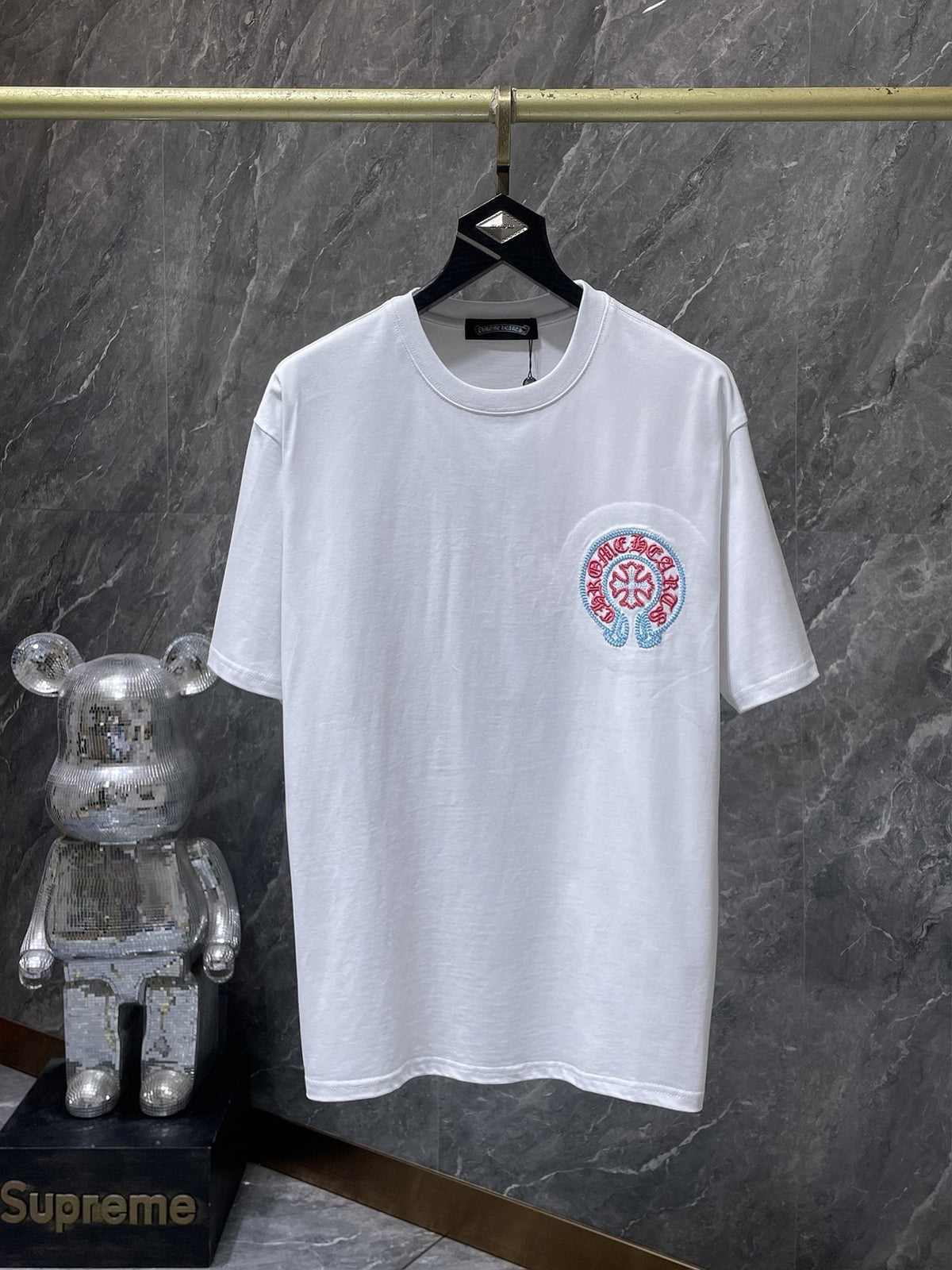 Chrome Hearts Horseshoe Sanskrit Cross Embroidered T-Shirt — front