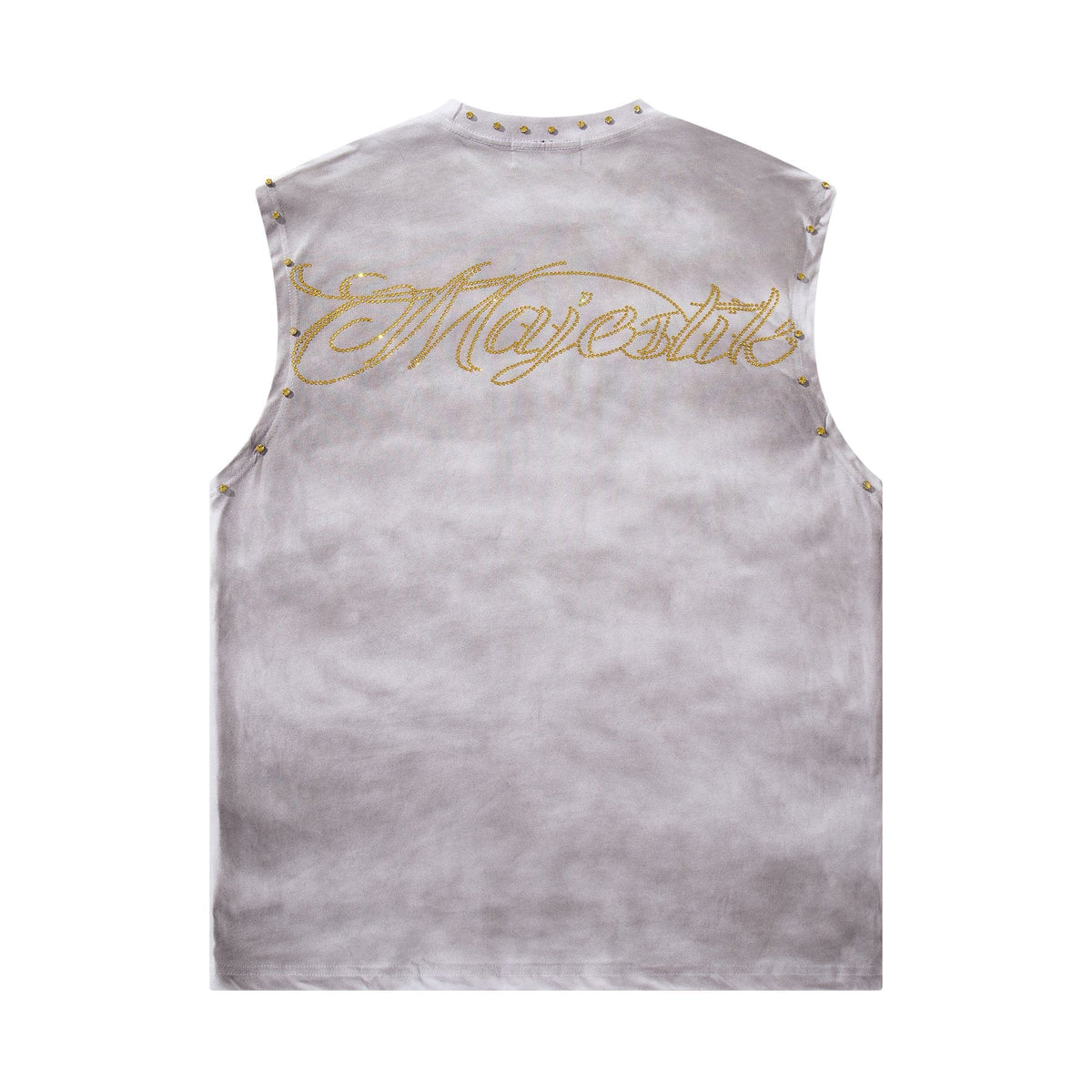 MAJESTIK Studded Washed Graphic Sleeveless T-Shirt — back