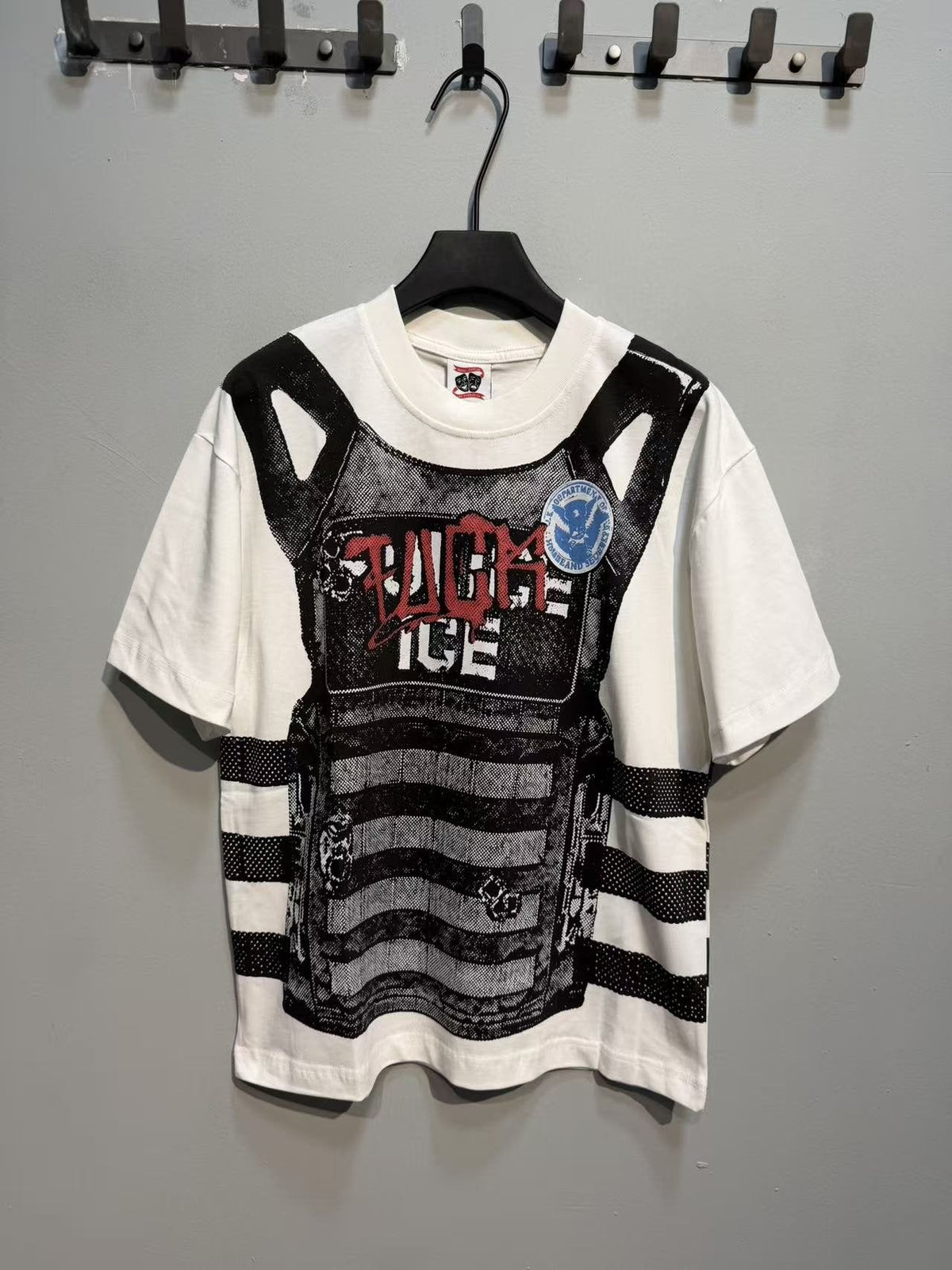 ASAALL Striped Panel Graphic Short-Sleeve T-Shirt — front