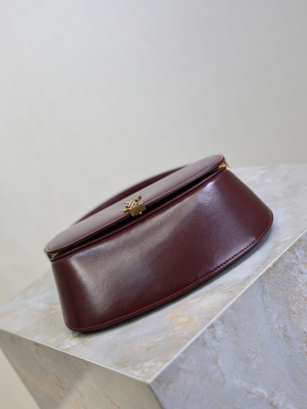 YSL 25S MINI VOLTAIRE 21 IN ROUGE CABERNET CALFSKIN SAINT LAURENT GOLD HARDWRE