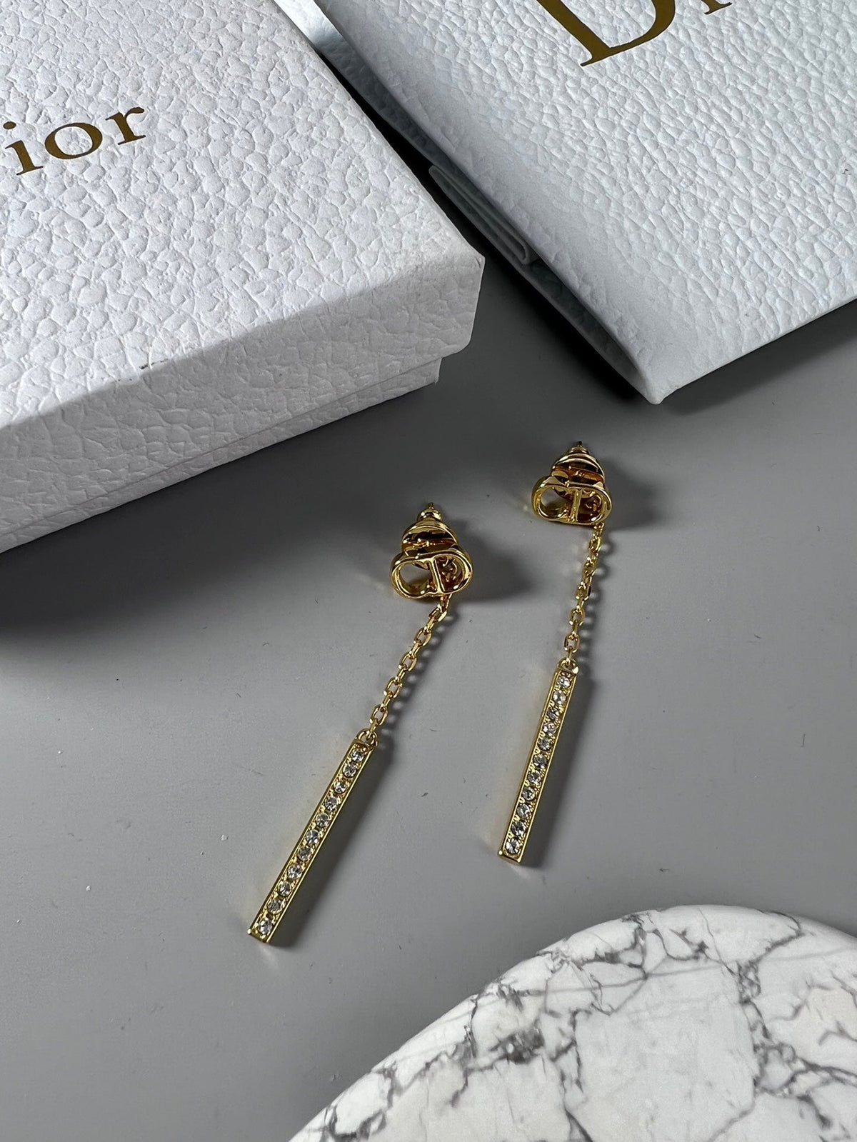18K Dior Vintage Tassel Diamonds Earrings
