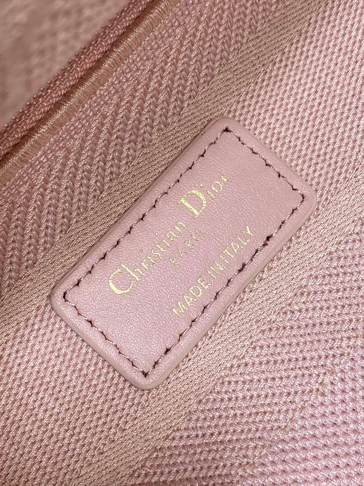 DIOR SMALL 24 LADY BAG IN PASTEL PINK CANVAS