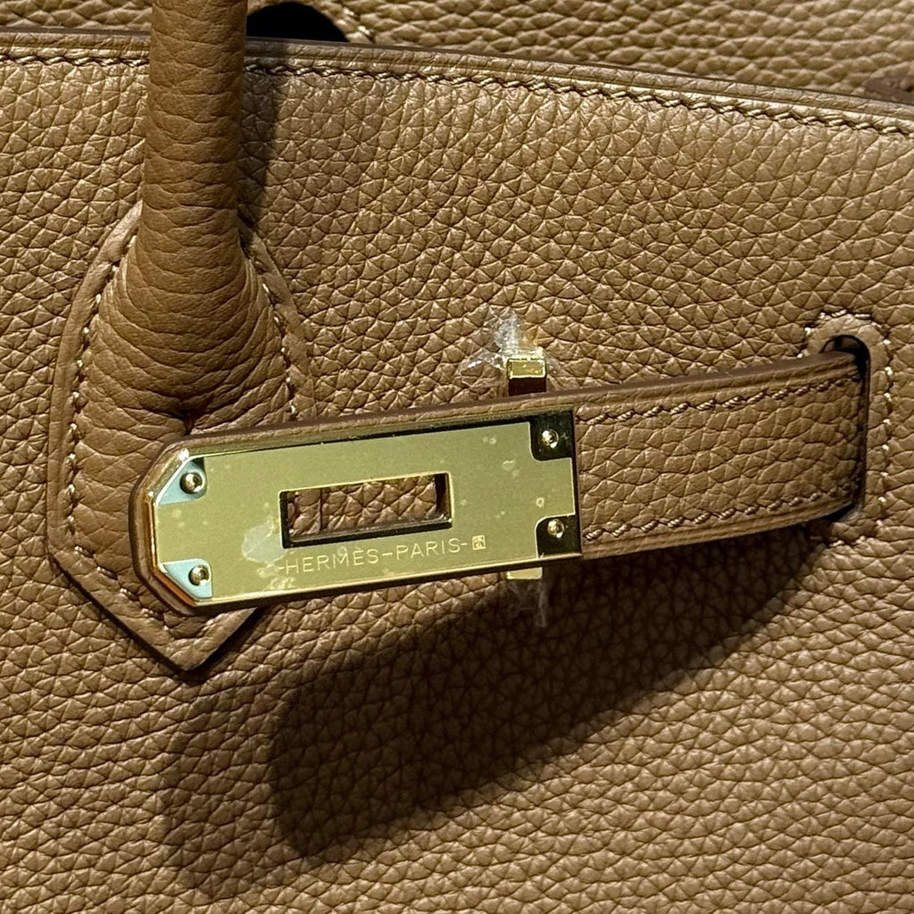 HERMES 25S  BIRKIN 30 IN COFFEE CALFSKIN GOLD HARDWARE