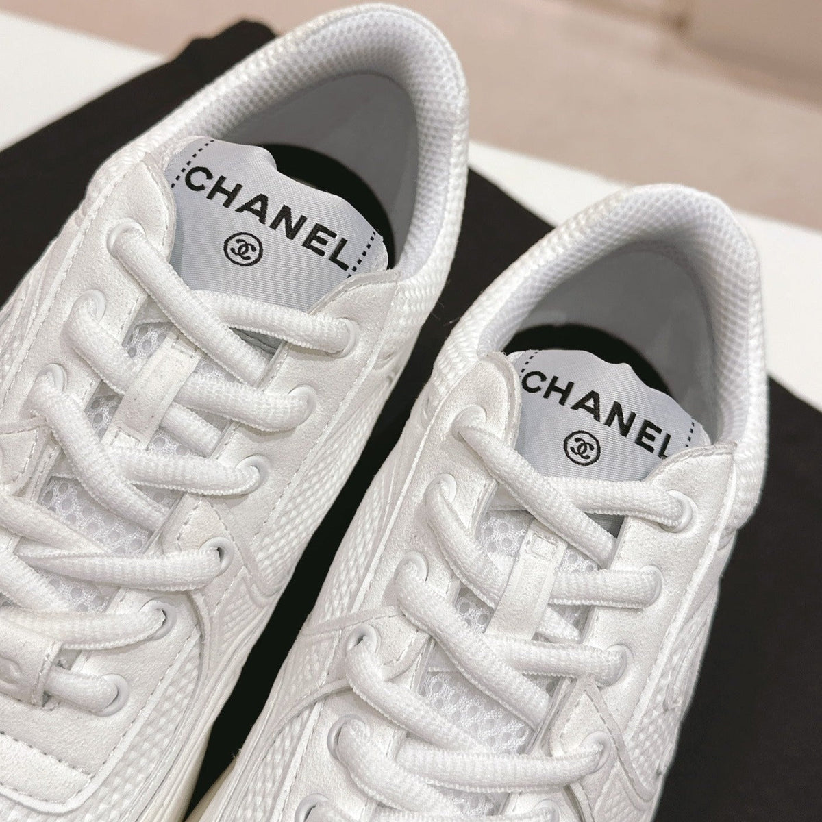 CHANEL Women's White Sneaker Breathable mesh