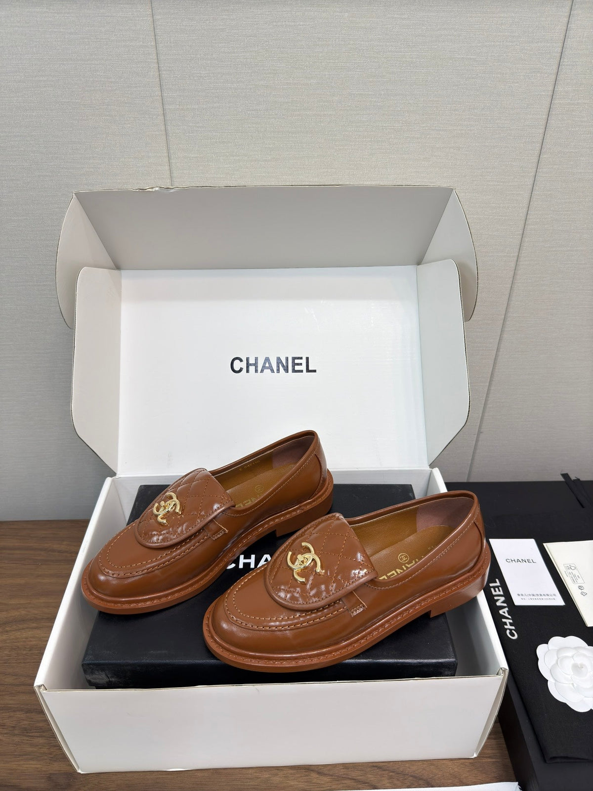 CHANEL MOASIN 2.5 CM IN GINGERBREAD BROWN PREMIUM LAMBSKIN