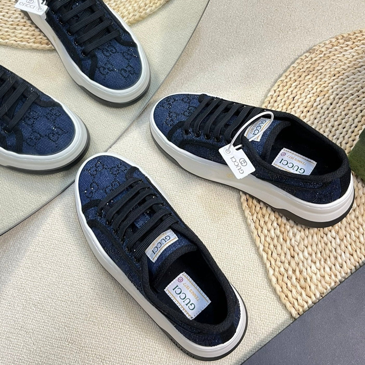 GUCCI Sneaker Tennis 1977 Trainer Oxford Blue Black