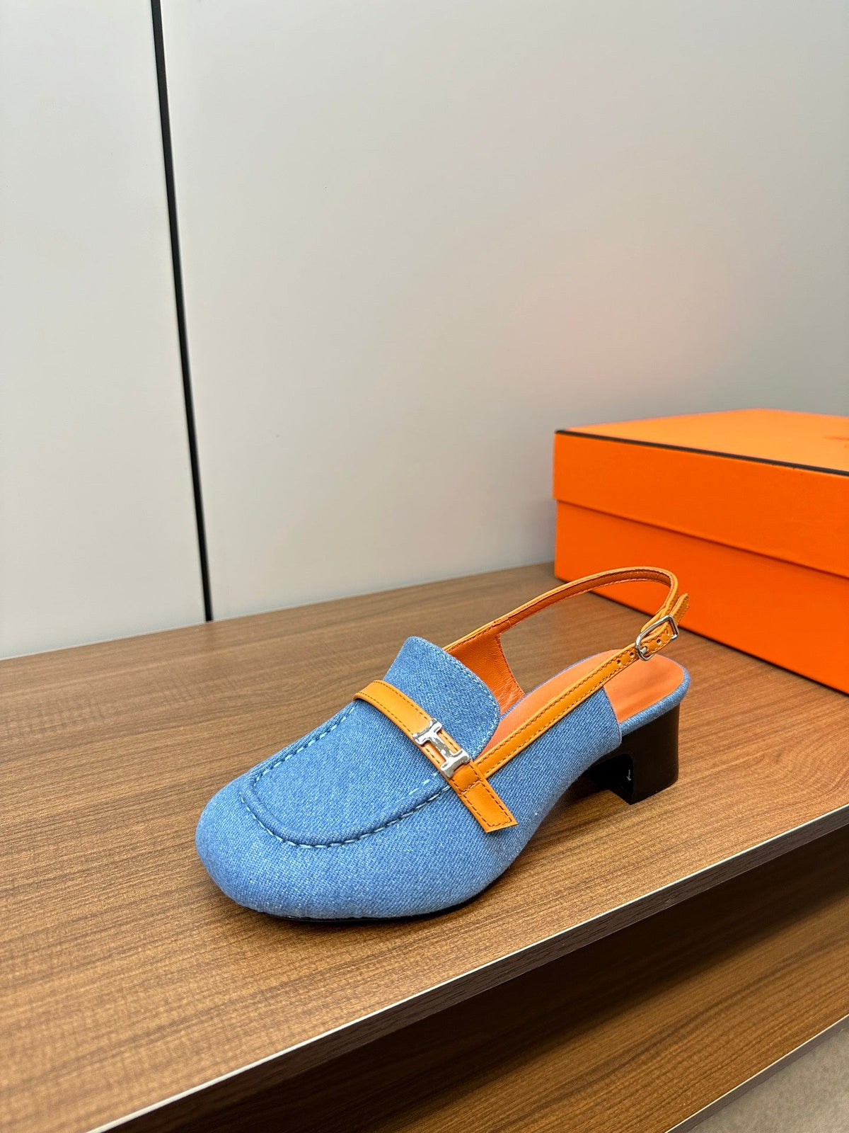 HERMES Infinie 50 pump azure blue