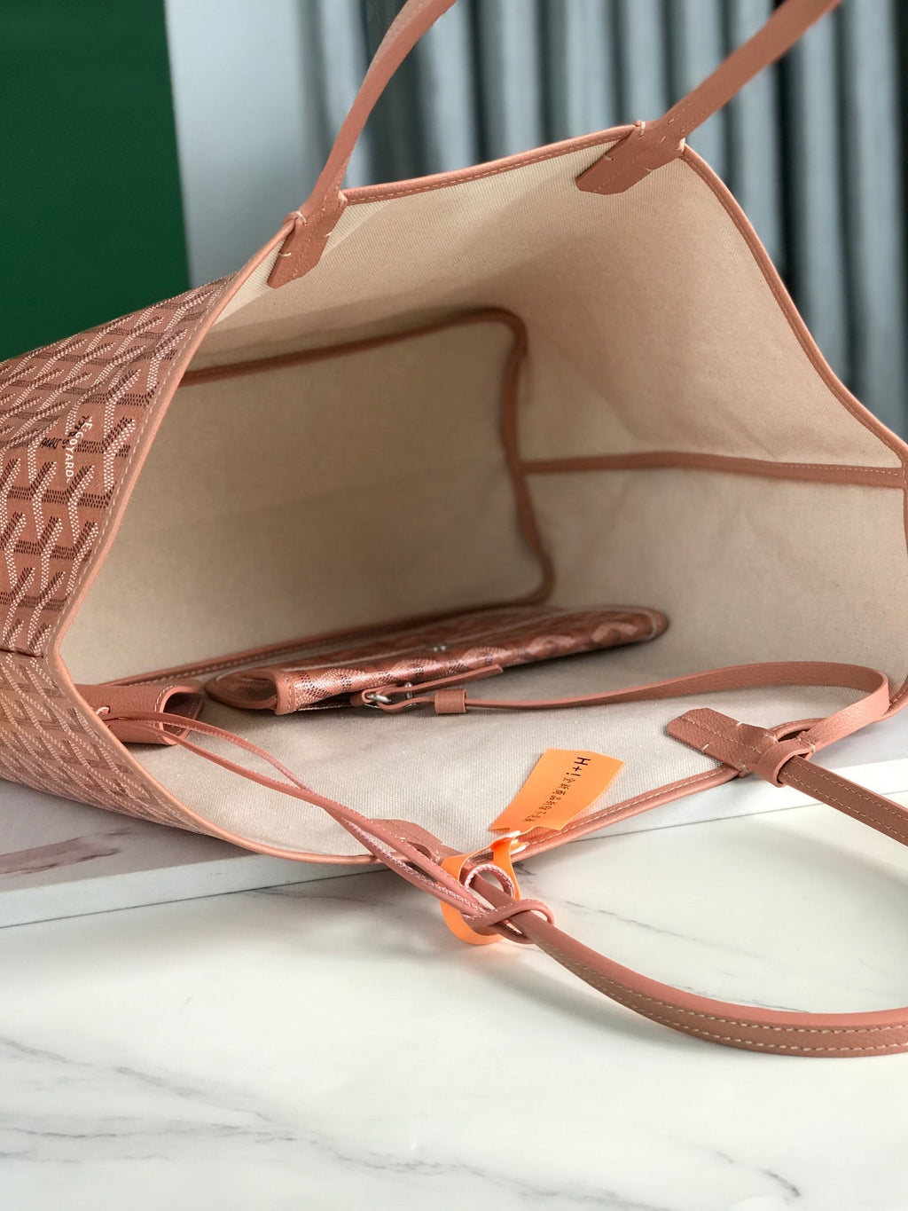 SAINT LOUIS PM 34 IN MANHATTAN PINK GOYARDINE CANVAS AND CALFSKIN