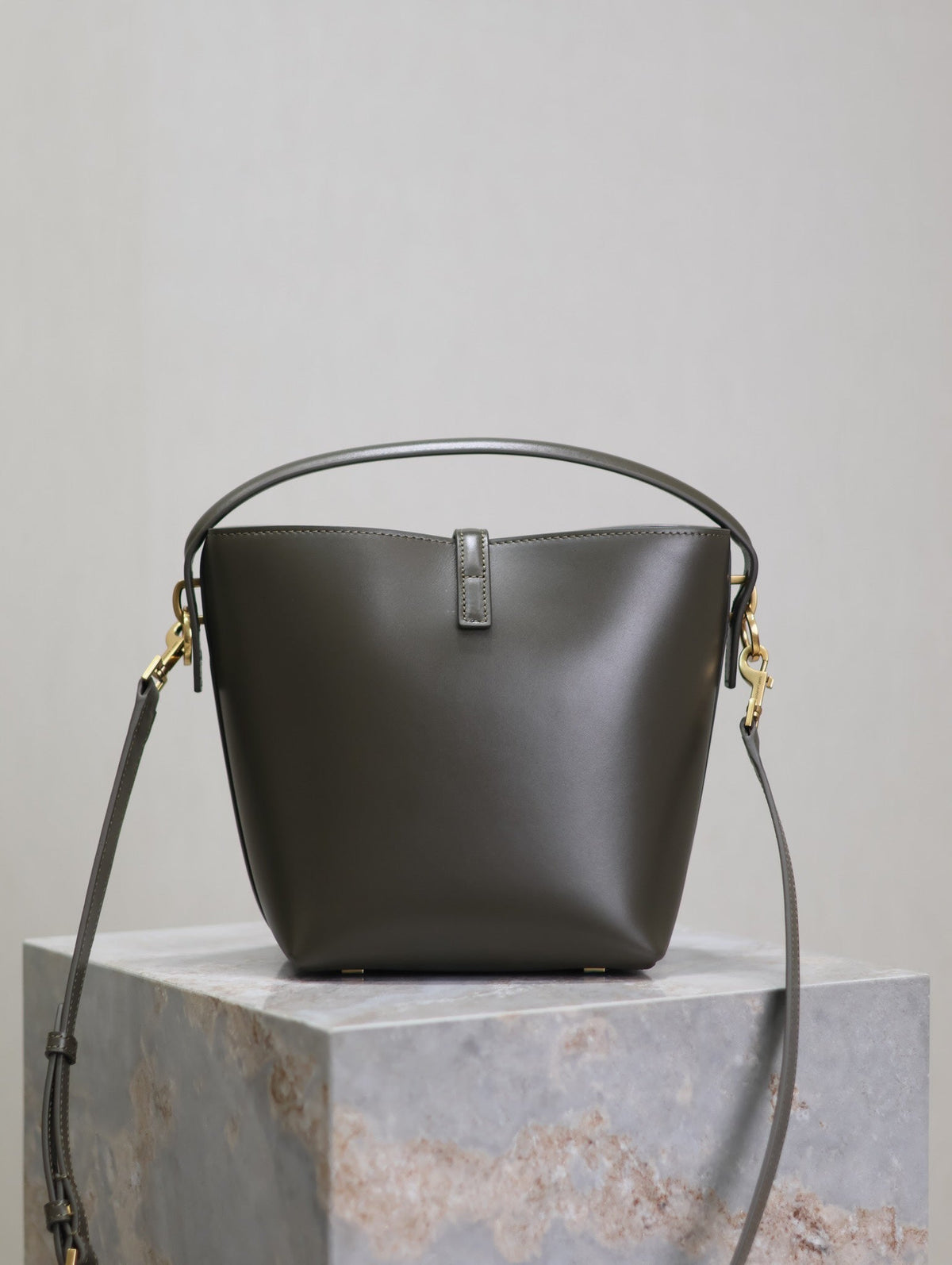 YSL 25S LE 37 MINI 20 IN DARK OLIVE CALFSKIN GOLD HARDWRE