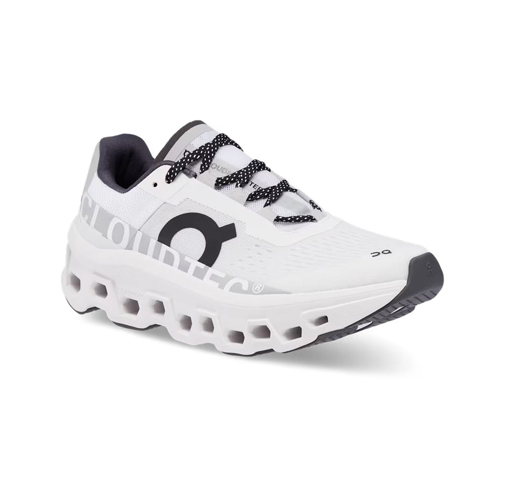 On Women's Cloudmonster All White Running Shoes