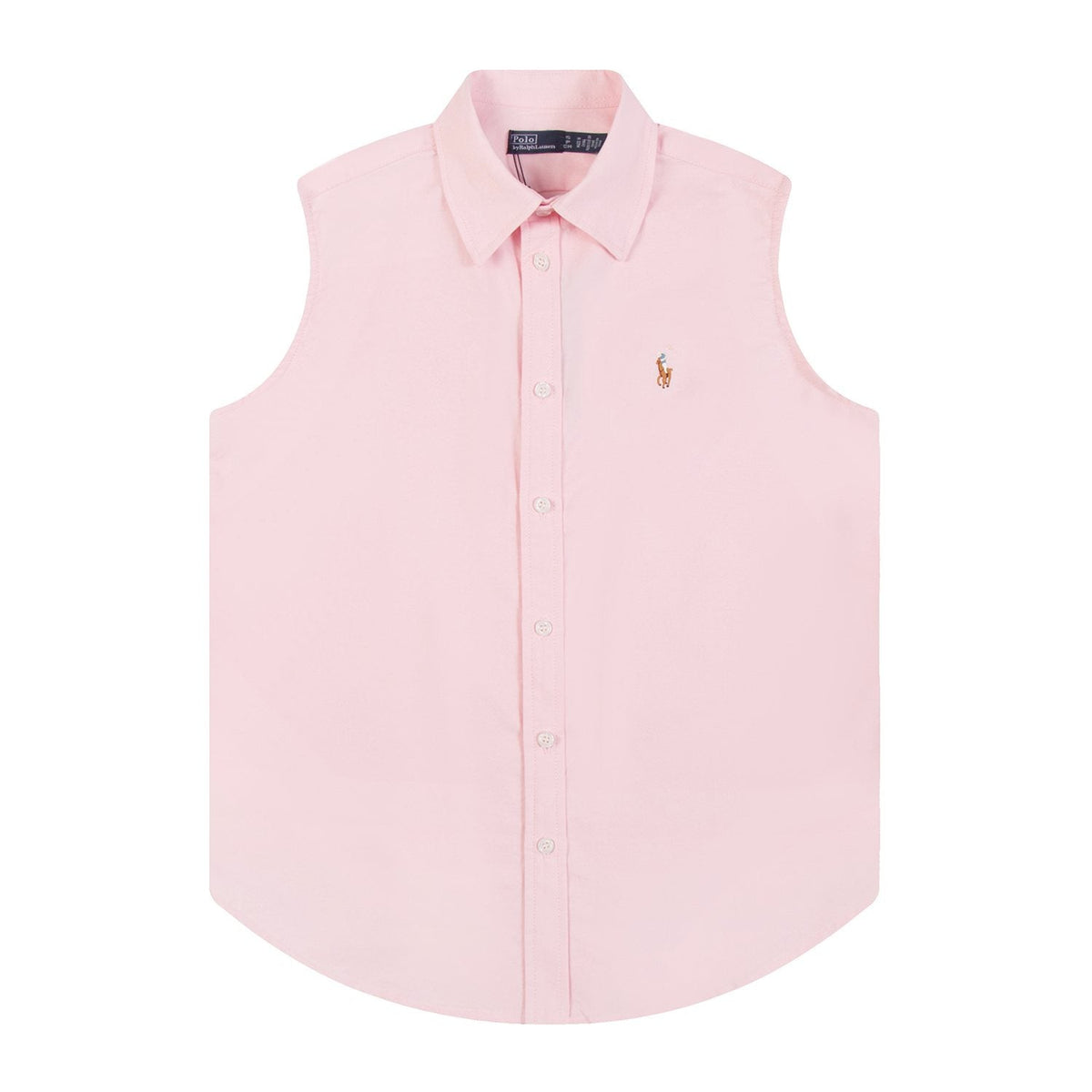 Test2-Ralph Lauren Sleeveless Oxford Button-Front Shirt — front